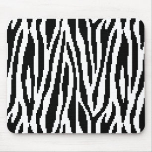 8 Bit Pixel Zebra Print Design Pattern Mousepad