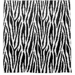 8-Bit-Pixel-Zebradruck-Designmuster Duschvorhang