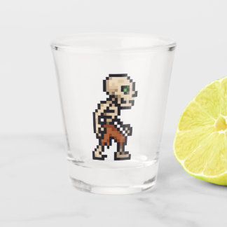8-Bit-Retro-Skelett Schnapsglas