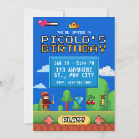 8-Bit Retro-Videospiel-Pixel-Art-Gamer-Geburtstag