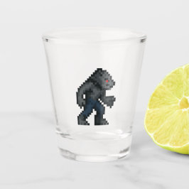 8-bit Retro Werewolf Schnapsglas