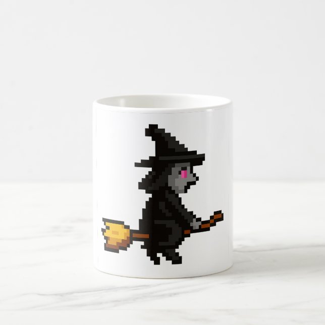 8-bit Retro Witch Kaffeetasse (Mittel)