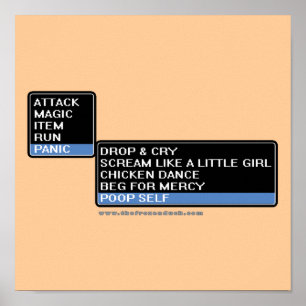 8 Bit RPG-Kampf-Menü Poster