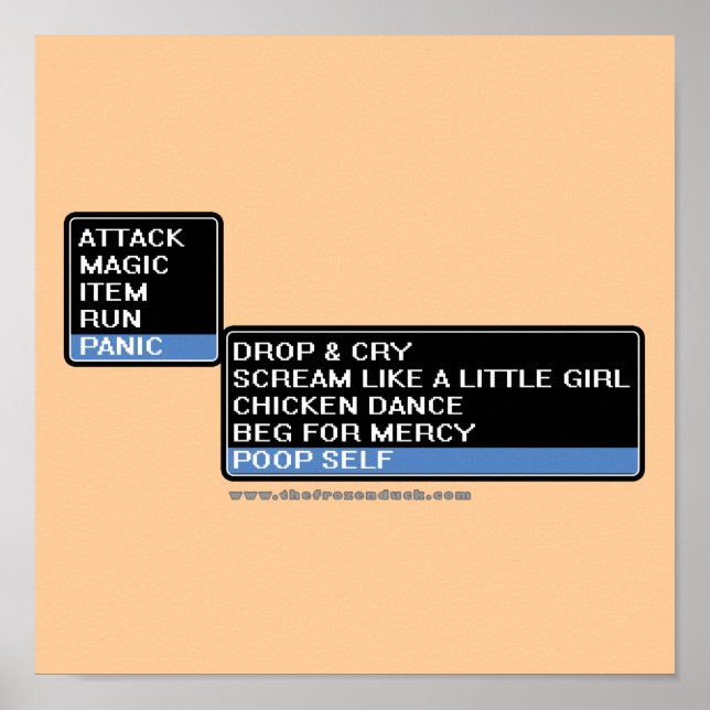 8 Bit RPG-Schlachtmenü Poster (Vorne)