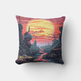 8 Bit Sci Fi Planet Kissen