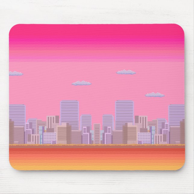 8-Bit-Skyline Mousepad (Vorne)