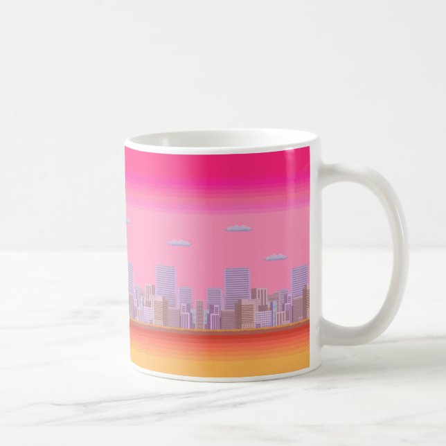 8-Bit-Skyline Tasse (Rechts)