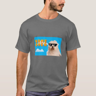 8-Bit-Spiel über Old English Sheepdog T-Shirt
