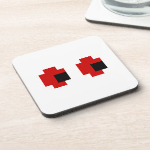 8 Bit Spooky Red Eyes Getränkeuntersetzer