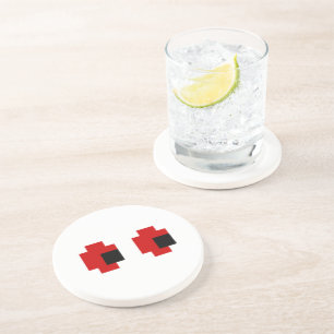8 Bit Spooky Red Eyes Getränkeuntersetzer