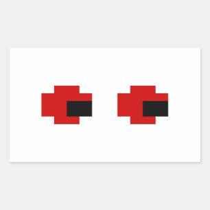 8 Bit Spooky Red Eyes Rechteckiger Aufkleber