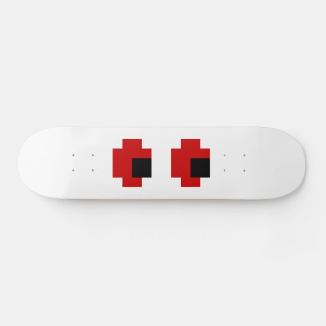 8 Bit Spooky Red Eyes Skateboard (Horizontal)