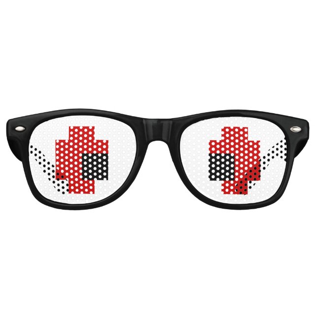 8 Bit Spooky Red Eyes Sonnenbrille (Vorderseite)