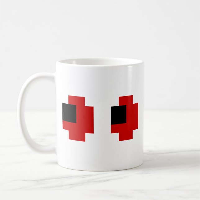 8 Bit Spooky Red Eyes Tasse (Links)