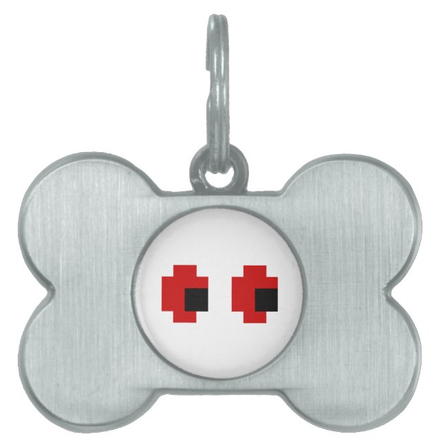 8 Bit Spooky Red Eyes Tiermarke (Vorderseite)