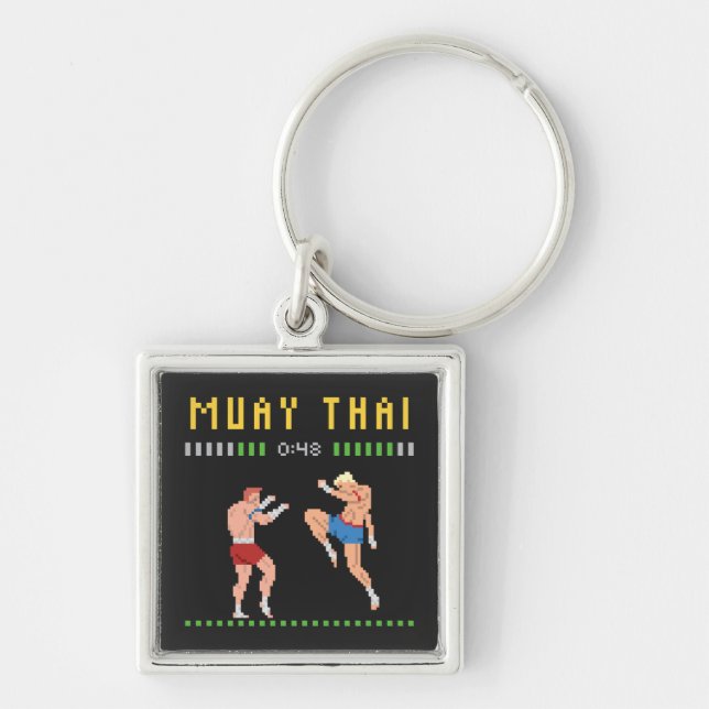 8-Bit-Thai-Boxing Schlüsselanhänger (Vorne)
