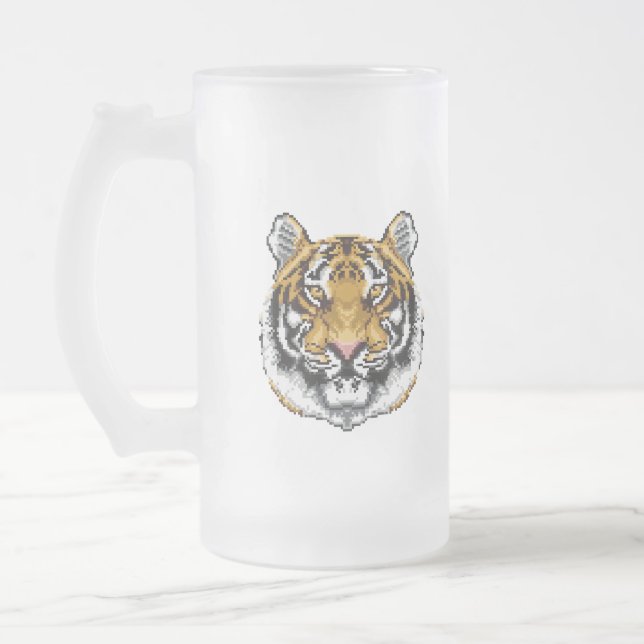 8 Bit Tiger Mattglas Bierglas (Links)