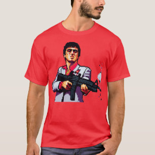 8 Bit Tony Montana Kunstwerk T-Shirt