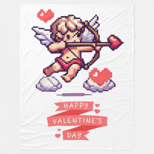 8-Bit Valentinstag Klassiker/vintage Cupid Fleecedecke