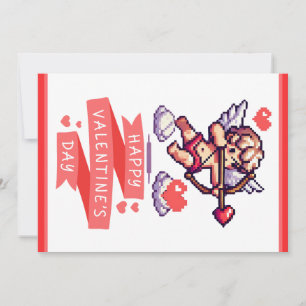 8 Bit Valentinstag Klassiker/Vintager Cupid Feiertagskarte