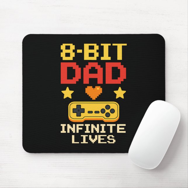 8-Bit-Vater mit unendlichen Leben Mousepad (Mit Mouse)