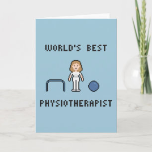 8 Bit Welt besten Physiotherapeuten Grußkarte Karte