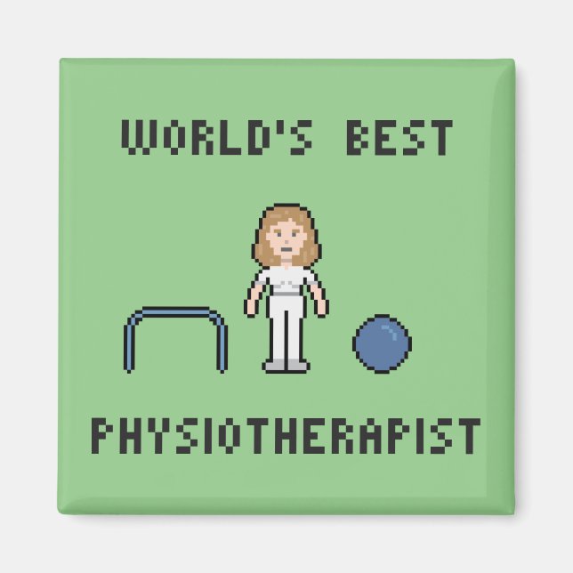 8 Bit Welt besten Physiotherapeuten Magnet (Vorne)