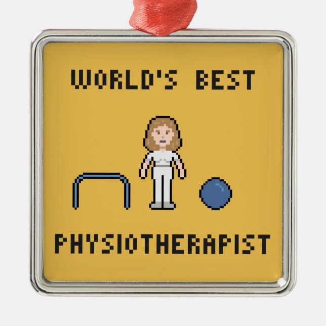 8 Bit Welt besten Physiotherapeuten Ornament (Vorne)