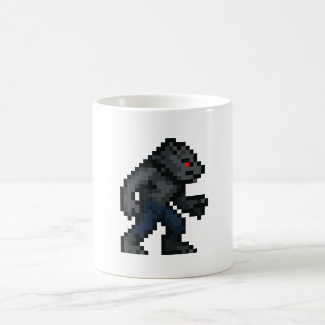 8-Bit-Werwolf Kaffeetasse (Mittel)