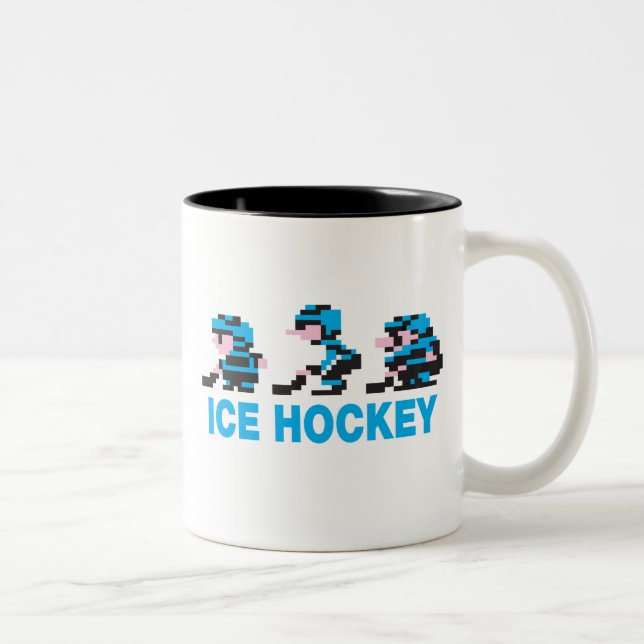 8-Bithockey-Typ-Tasse Zweifarbige Tasse (Rechts)