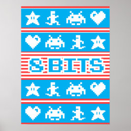 8 Bits Design, Arcade Video Game Poster