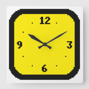 8-BitWanduhr des pixel-Säulengang-(irgendeine Quadratische Wanduhr