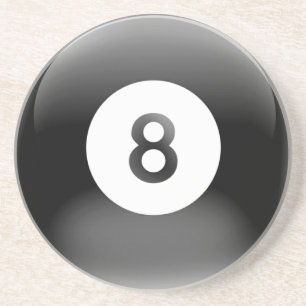 8 Black Ball Billiard Untersetzer