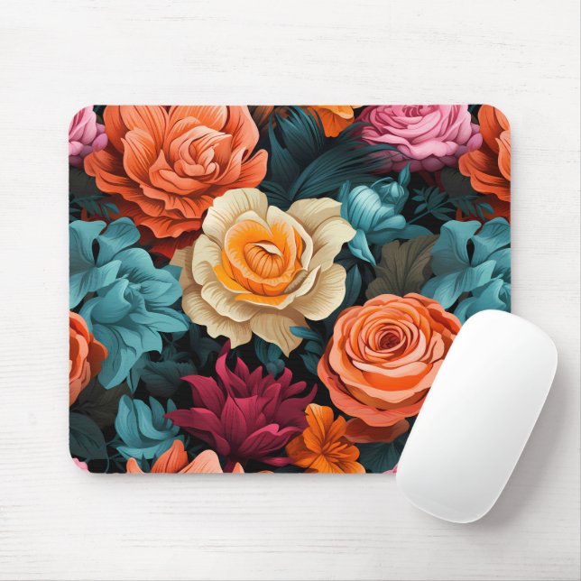 #8 Blumenmuster Mousepad (Mit Mouse)