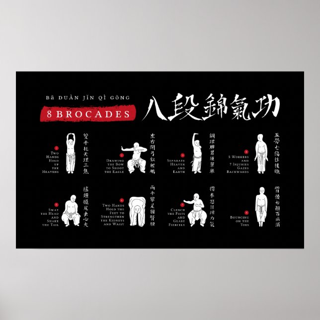 8 Brocades Ba Duan Jin QiGong Poster (Vorne)