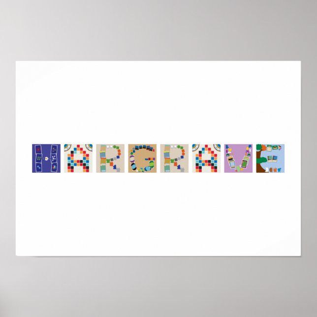8 Buchstaben Name Board Game Alphabet Poster (Vorne)