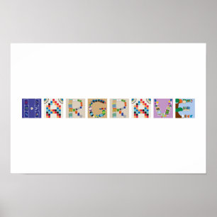 8-Buchstaben-Name Brettspiel Alphabet Poster