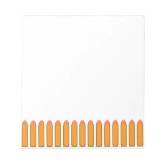 8 BULLETS auf schwarzem Hintergrund Notizblock