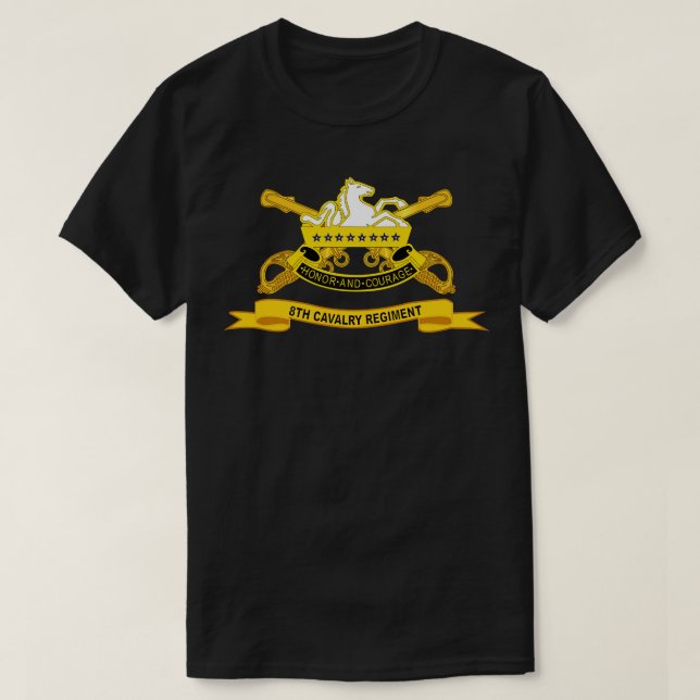 8. Cavalry Regiment w Br Ribbon T-Shirt (Design vorne)