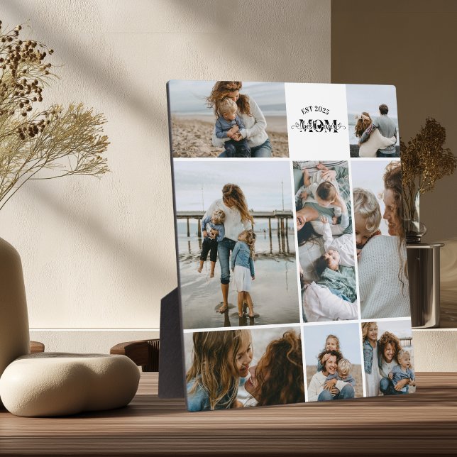 8 Custom Photo Collage Best Mom Ever  Fotoplatte (Von Creator hochgeladen)