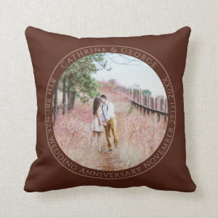 8. Dunkle Bronze Custom Foto Hochzeit Jahrestag Kissen