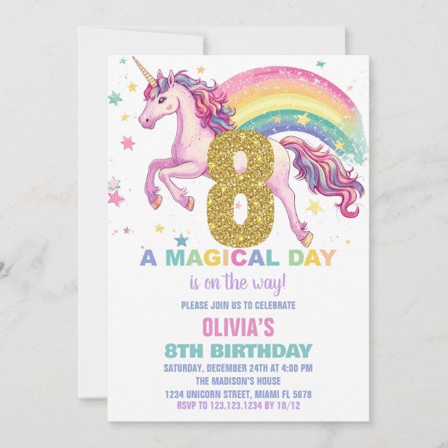 8. Einladung zum Geburtstag (Vorderseite)