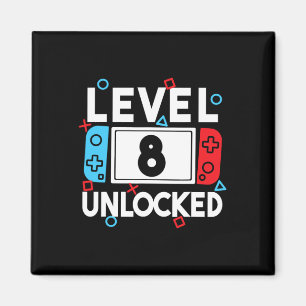 8 Entsperrte Gamer 8. Geburtstag Videospielerboten Magnet