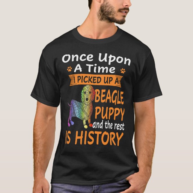 8 Es war einmal - Beagle-Welpe T-Shirt (Vorderseite)