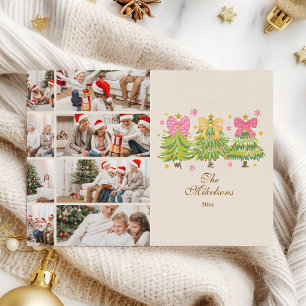 8 Foto Bright Ribbon Tree Holiday Family Feiertagskarte