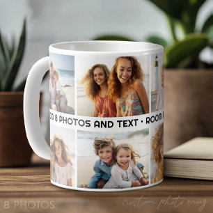 8 Foto-Collage 1 Textzeile -- Modern Minimalistisc Kaffeetasse