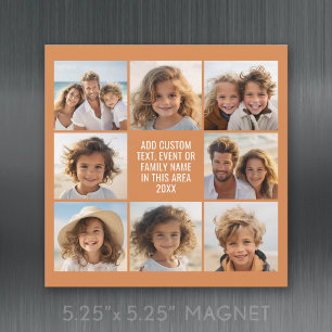 8 Foto-Collage - Benutzerdefinierter Text - Magnet