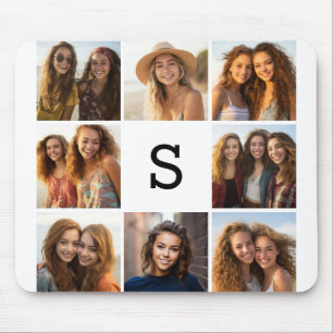 8 Foto-Collage Benutzerdefiniertes Monogramm Schwa Mousepad