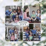 8 Foto Collage Familienname & Jahr Einfach Weiß Ornament Aus Metall<br><div class="desc">Feiern Sie mit einem maßgeschneiderten 8-Foto-Collage Schwarz-Weiß-Metallschmuck die Urlaubsfreuden. Der Text auf dieser Vorlage ist einfach zu personalisieren, und die Bilder können auf Vorder- und Rückseite unterschiedlich oder gleich sein (IMAGE PLACEMENT TIP: Eine einfache Möglichkeit, ein Foto genau so zu zentrieren, wie Sie gewollt haben, ist es, es einzuschneiden, bevor...</div>