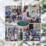 8 Foto Collage Familienname & Jahr Grün & Weiß Ornament Aus Metall<br><div class="desc">Feiern Sie mit einem maßgeschneiderten 8-Foto-Collage-Dekor aus grün und weiß quadratischem Metall die Urlaubsfreuden. Der Text auf dieser Vorlage ist einfach zu personalisieren, und die Bilder können auf Vorder- und Rückseite unterschiedlich oder gleich sein (IMAGE PLACEMENT TIP: Eine einfache Möglichkeit, ein Foto genau so zu zentrieren, wie Sie gewollt haben,...</div>